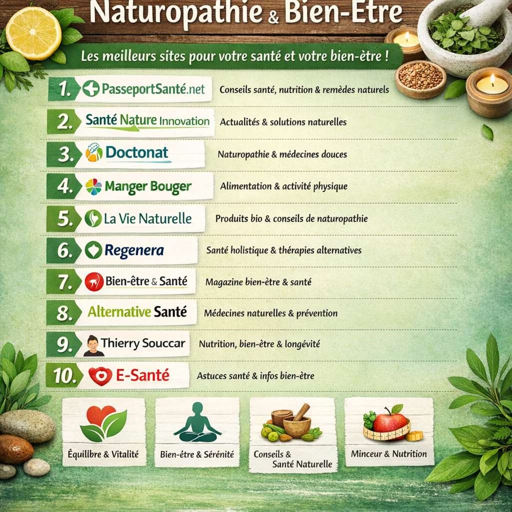 Top des sites nutrition, naturopathie et bien-être
