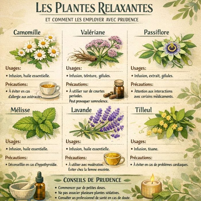 Quelles sont les plantes relaxantes les plus utilisées et comment les employer avec prudence ?