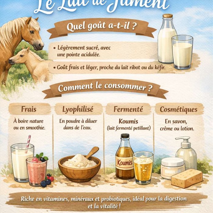 Quel goût a le lait de jument et comment le consommer ?